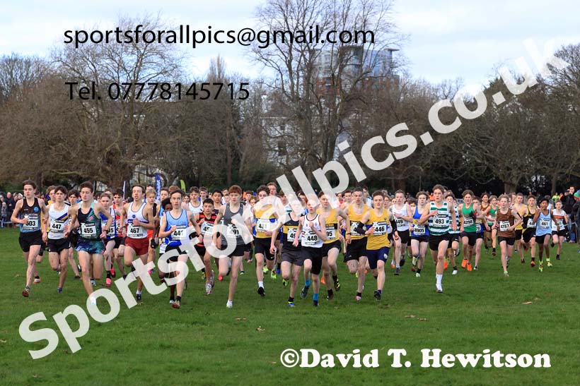 Boys Under-15s, 2023 British Athletics Cross Challenge, Sefton Park, Liverpool. Photo: David T. Hewitson/Sports for All Pics
